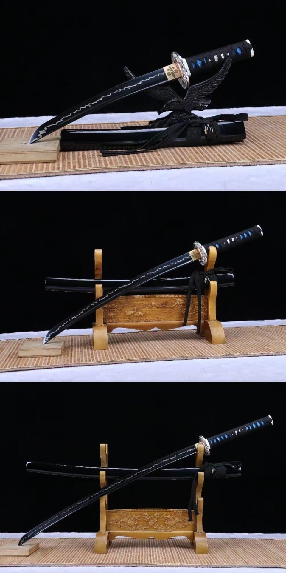 Kit de Katana Negra y Azul