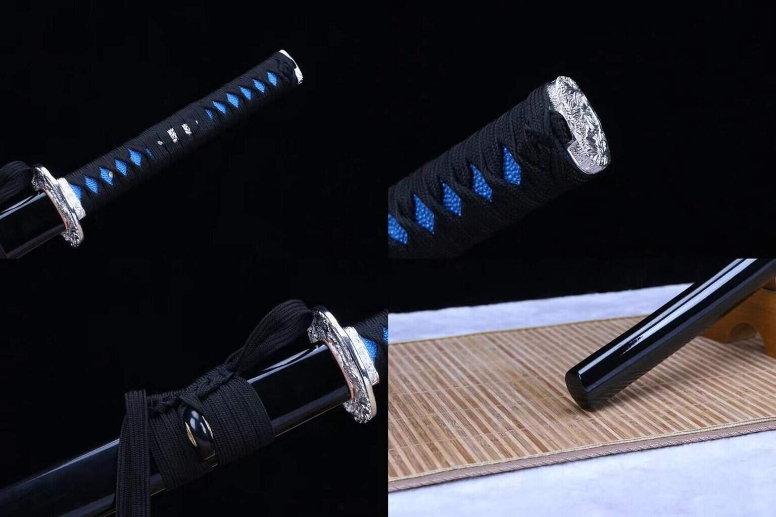 Kit de Katana Negra y Azul