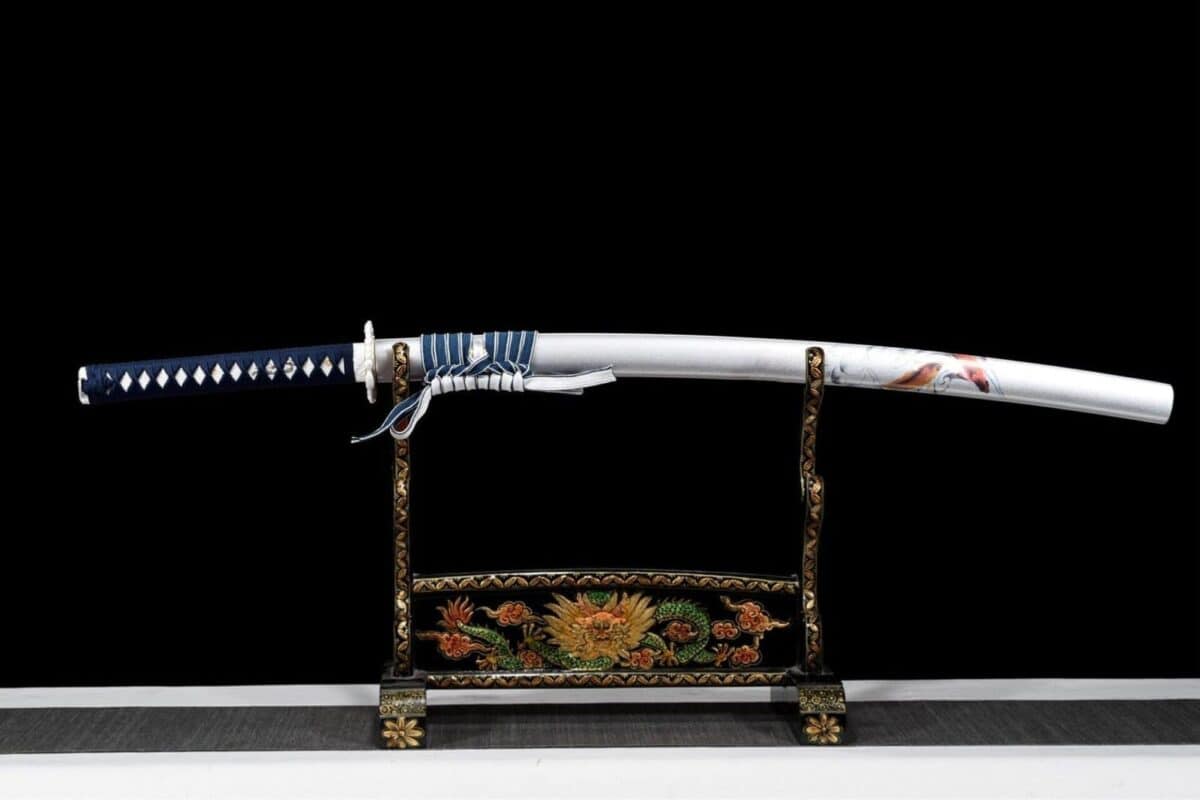 Blanco Wakizashi Sable Japonés Katana Set