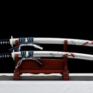 Blanco Wakizashi Sable Japonés Katana Set
