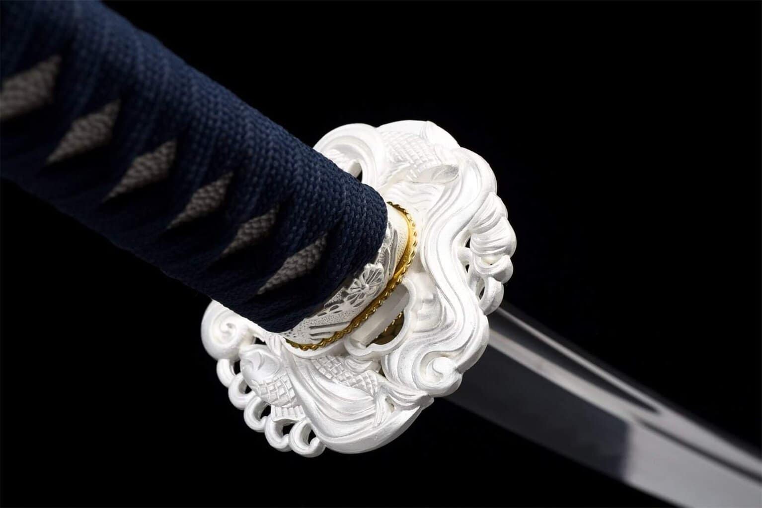 Blanco Wakizashi Sable Japonés Katana Set