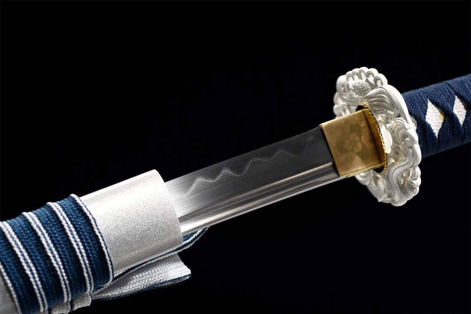 Blanco Wakizashi Sable Japonés Katana Set