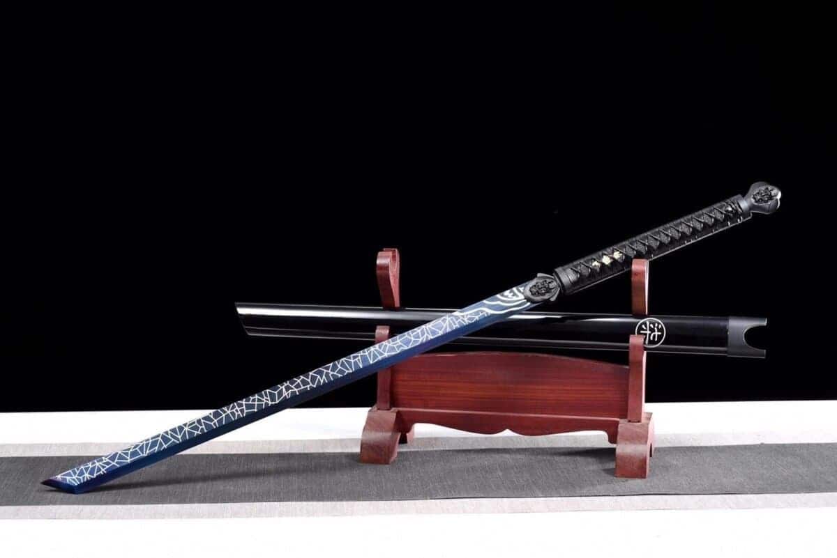 Espada China Negra Hoja Eléctrica Azul