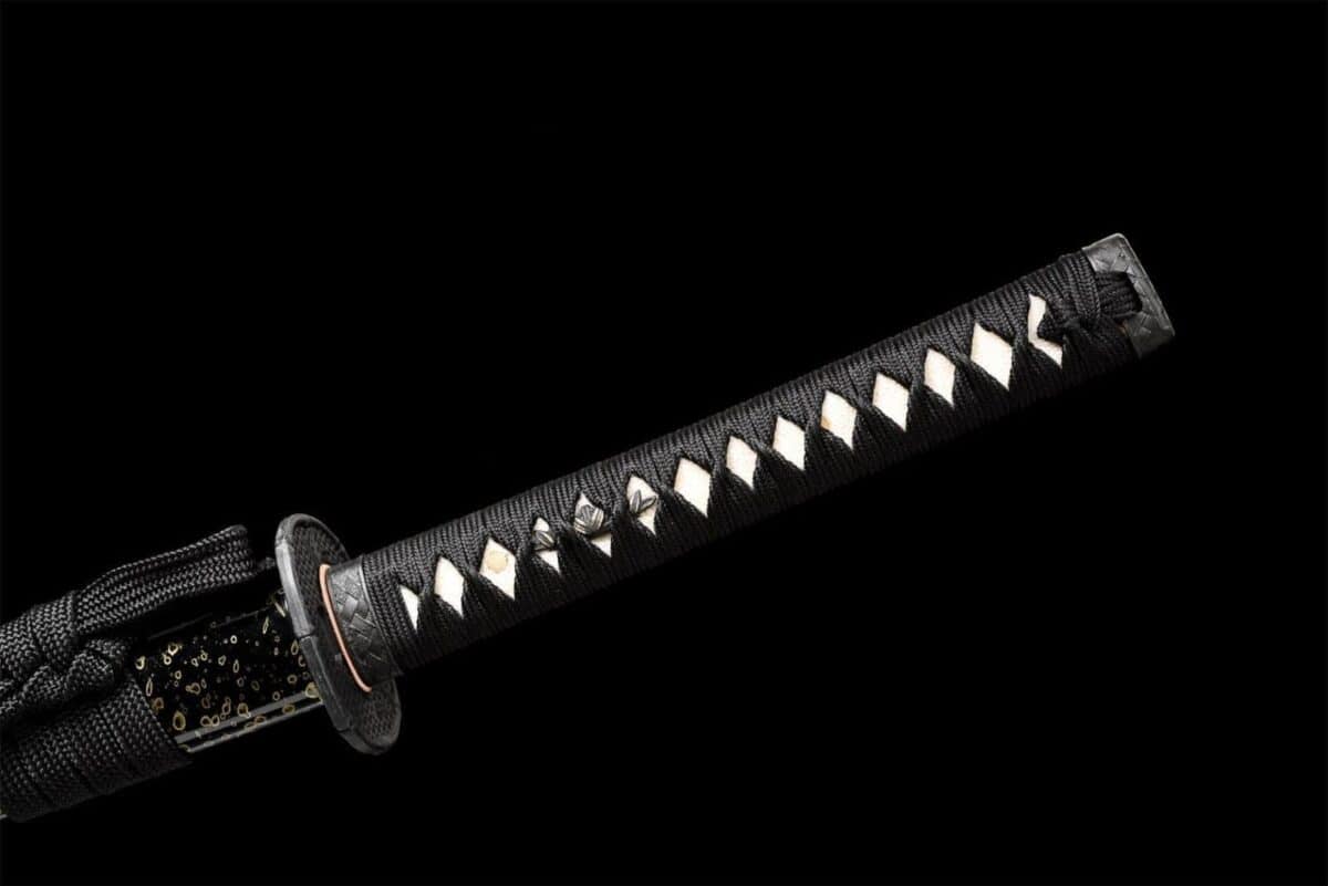 Katana Acero Negro T10 Damasco