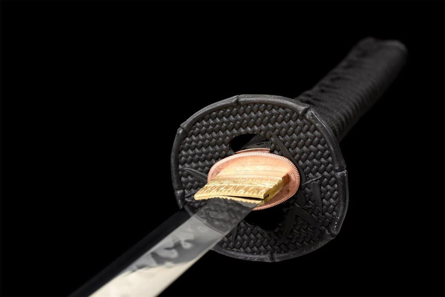 Katana Acero Negro T10 Damasco