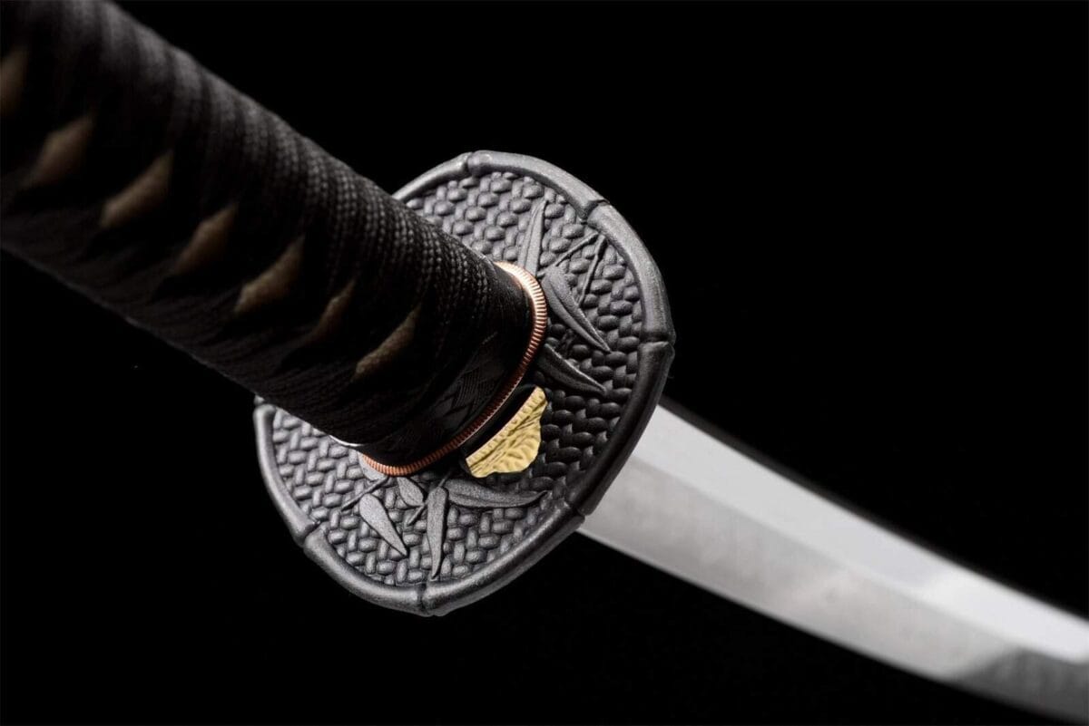 Katana Acero Negro T10 Damasco