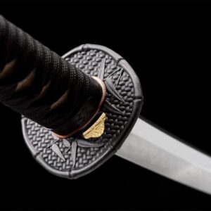 Katana Acero Negro T10 Damasco