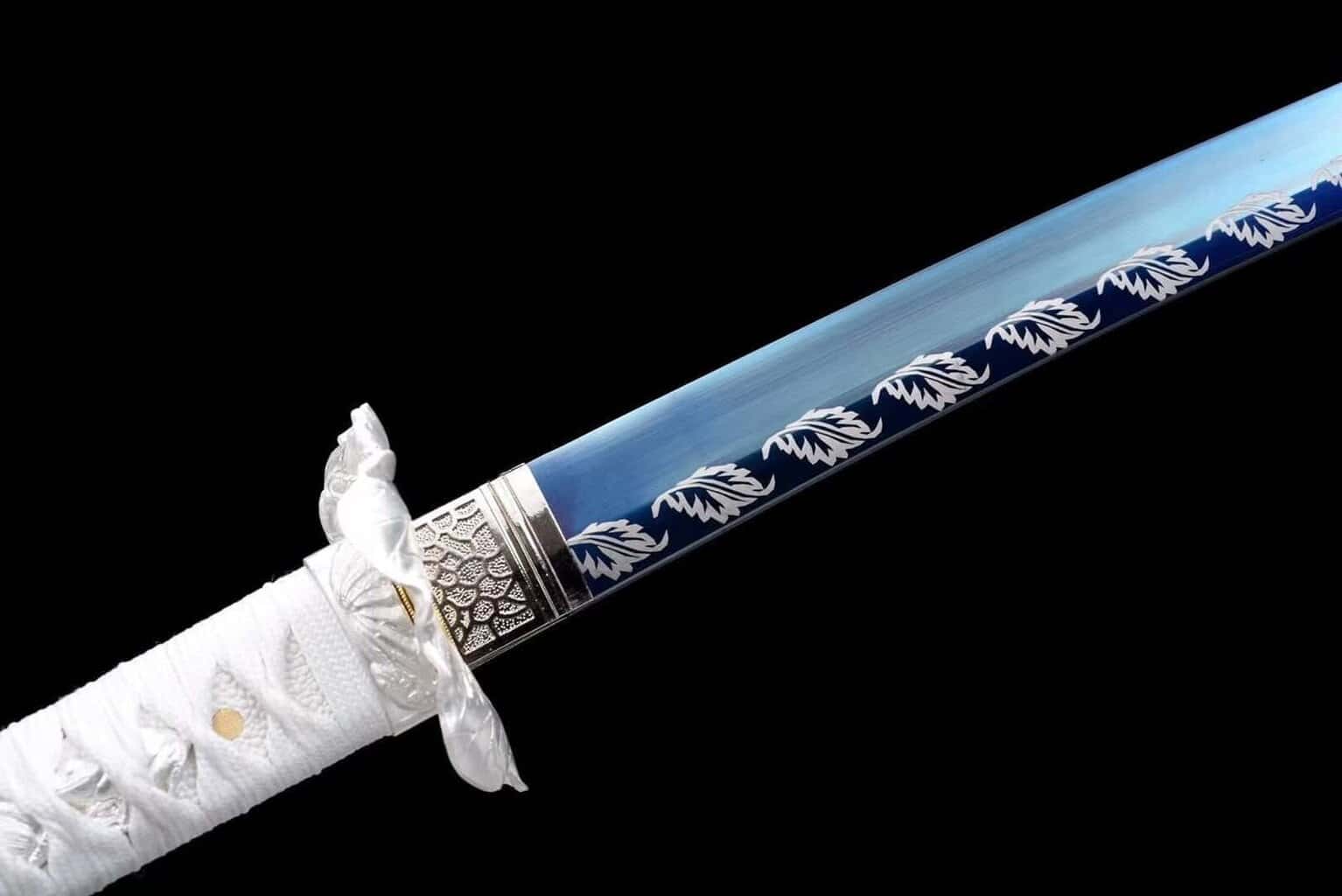 Katana Blanca Hoja Azul