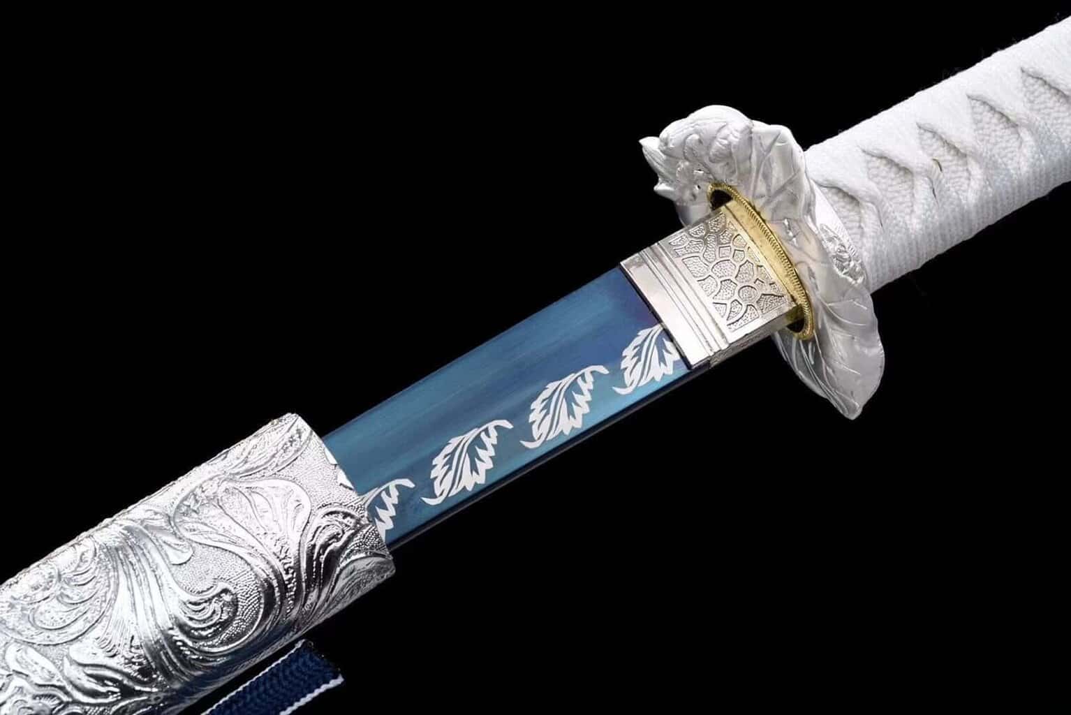 Katana Blanca Hoja Azul