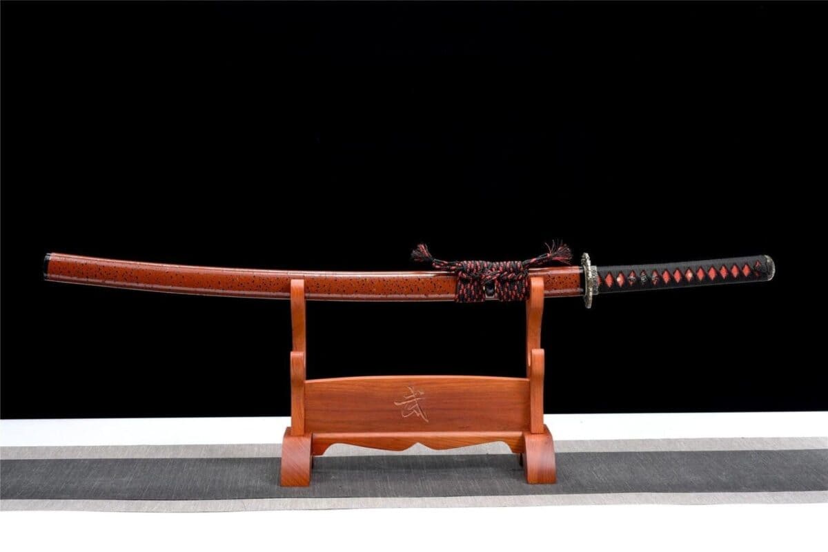 Katana Damasco Roja y Negra