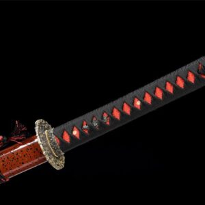 Katana Damasco Roja y Negra