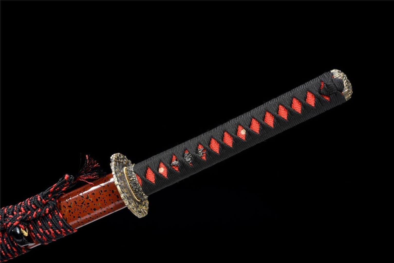 Katana Damasco Roja y Negra