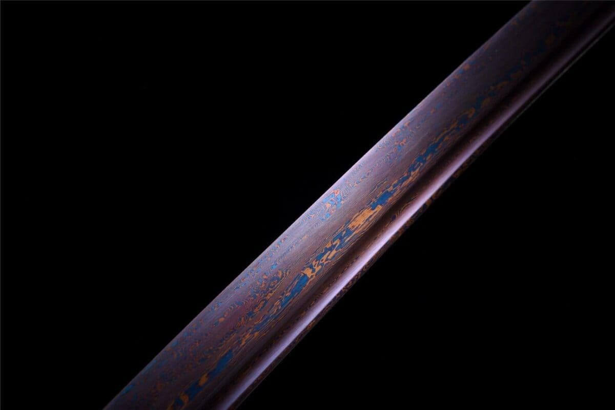 Katana Damasco Roja y Negra