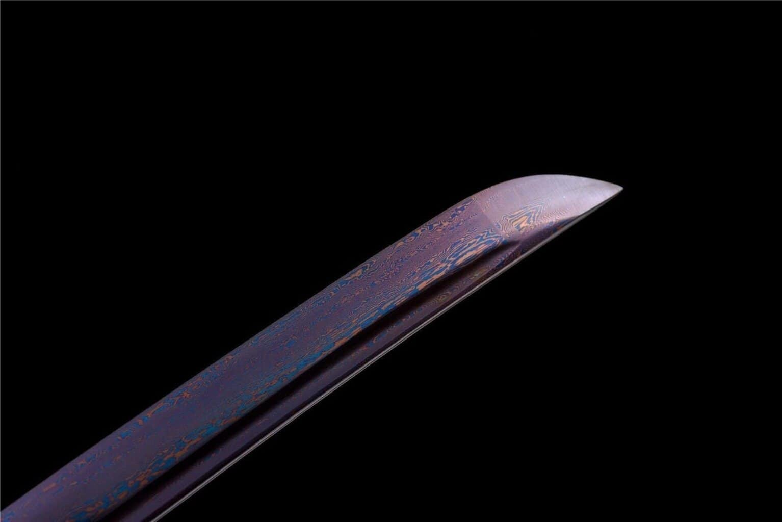 Katana Damasco Roja y Negra