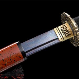 Katana Damasco Roja y Negra