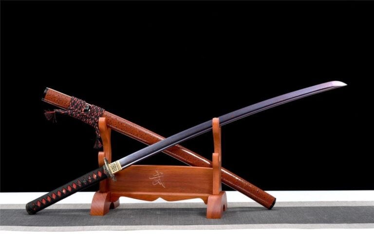 Katana Damasco Roja y Negra
