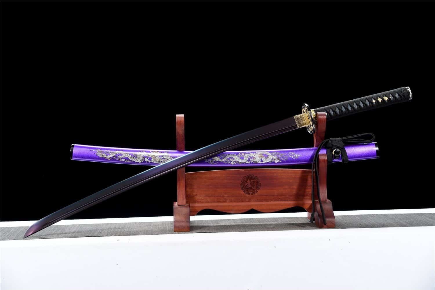 Katana Japonesa Dragon Púrpura
