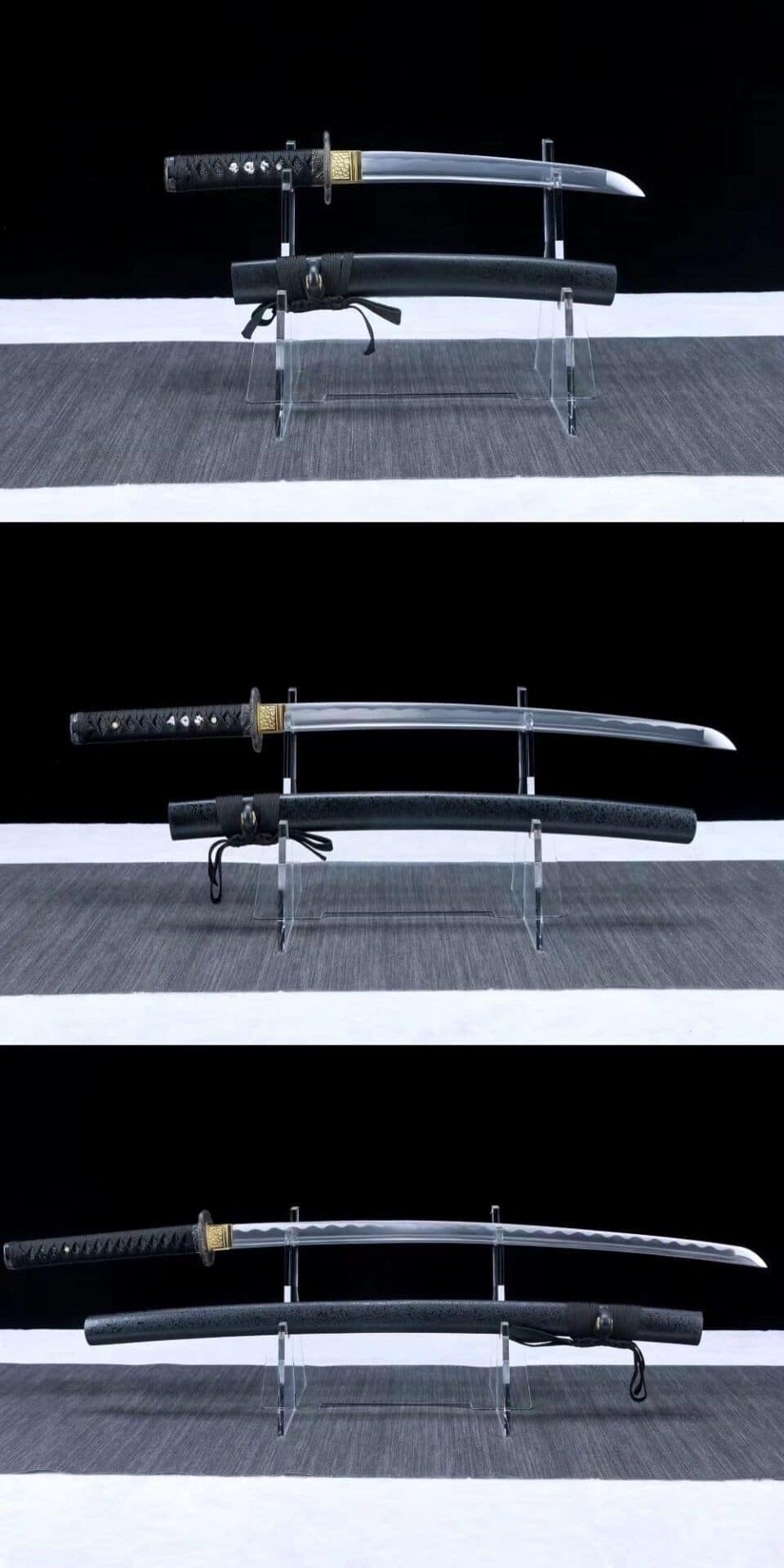 Katana Japonesa Negra Set De 3