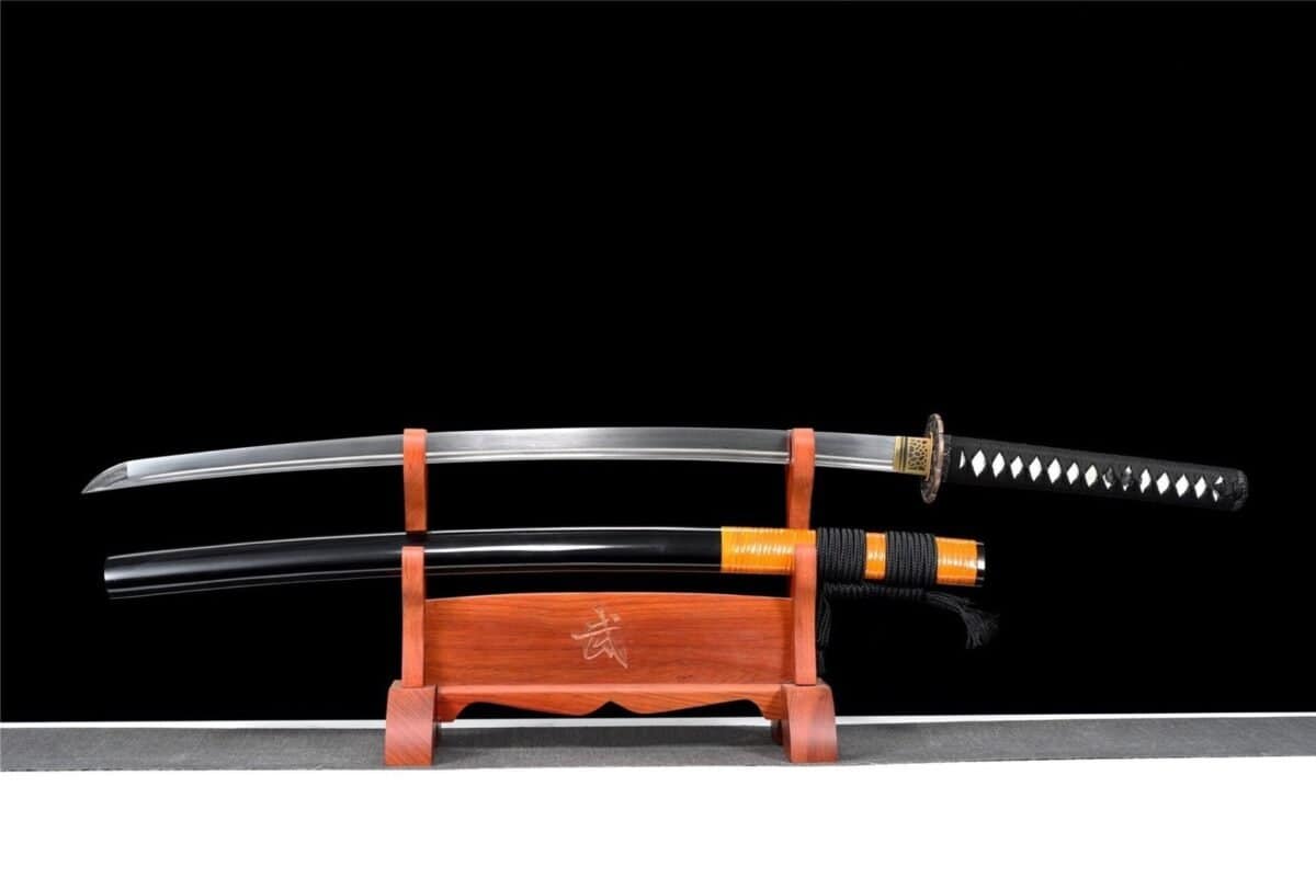 Katana Japonesa Negra Cordón Naranja