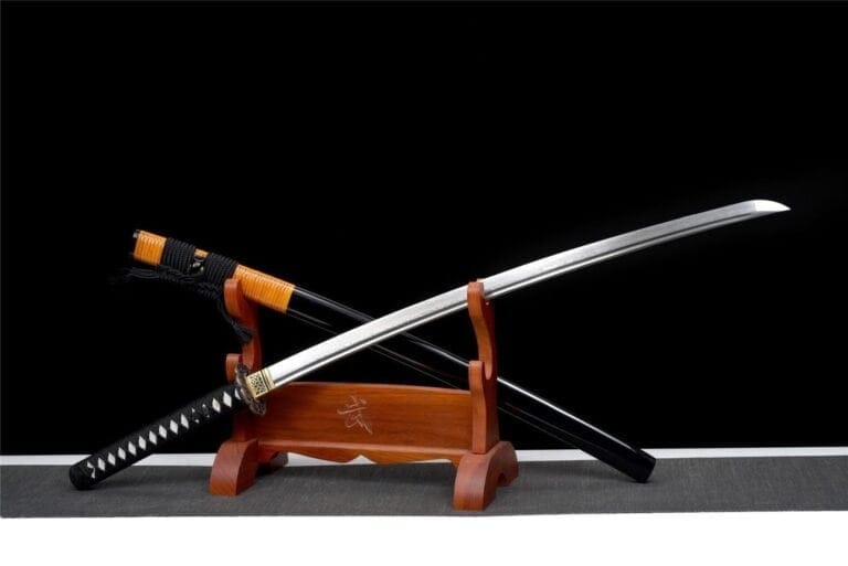 Katana Japonesa Negra Cordón Naranja
