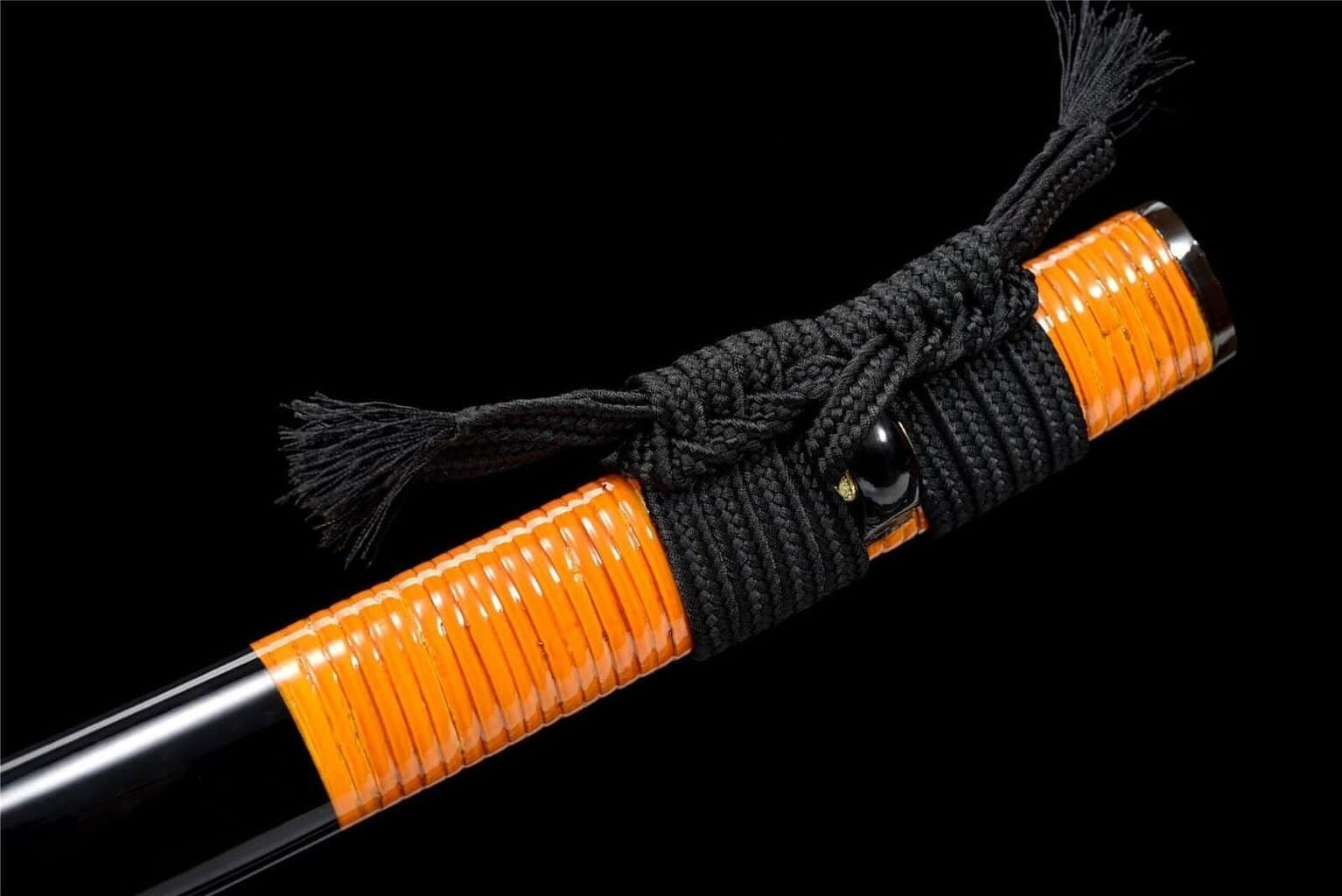 Katana Japonesa Negra Cordón Naranja