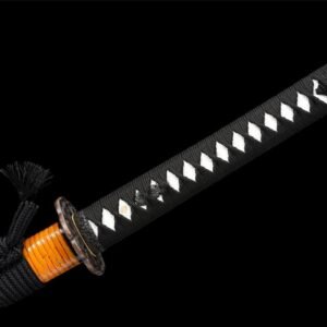 Katana Japonesa Negra Cordón Naranja