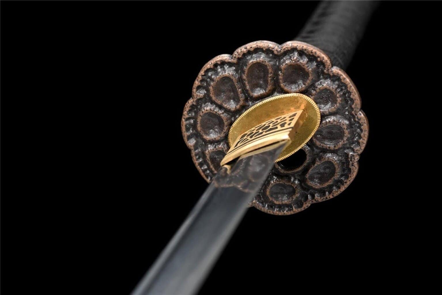 Katana Japonesa Negra Cordón Naranja