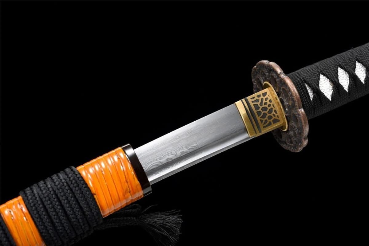 Katana Japonesa Negra Cordón Naranja