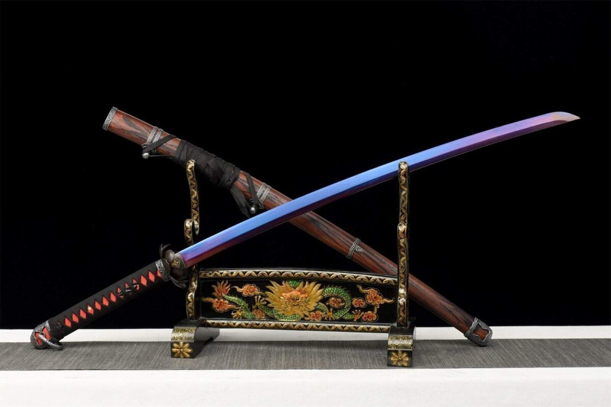 Katana Lame Bleue Rouge