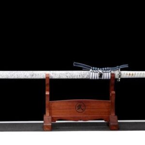 Katana ninjato blanca, hoja azul