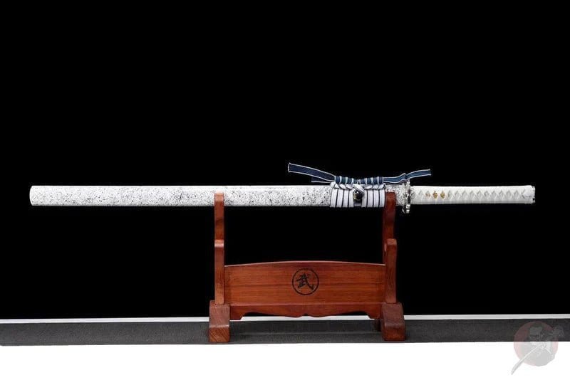 Katana ninjato blanca, hoja azul