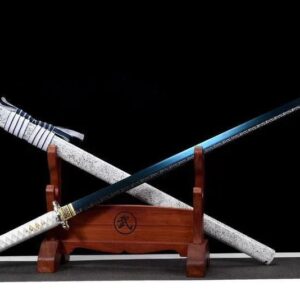 Katana ninjato blanca, hoja azul