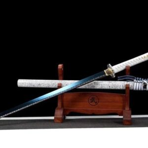 Katana ninjato blanca, hoja azul