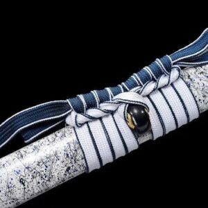 Katana ninjato blanca, hoja azul