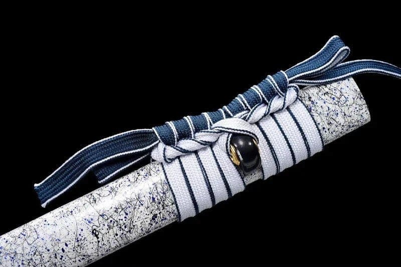 Katana ninjato blanca, hoja azul