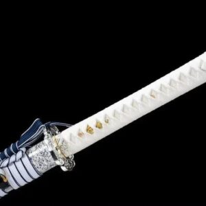 Katana ninjato blanca, hoja azul