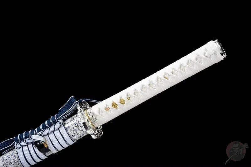 Katana ninjato blanca, hoja azul