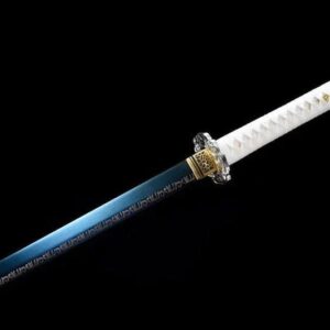 Katana ninjato blanca, hoja azul