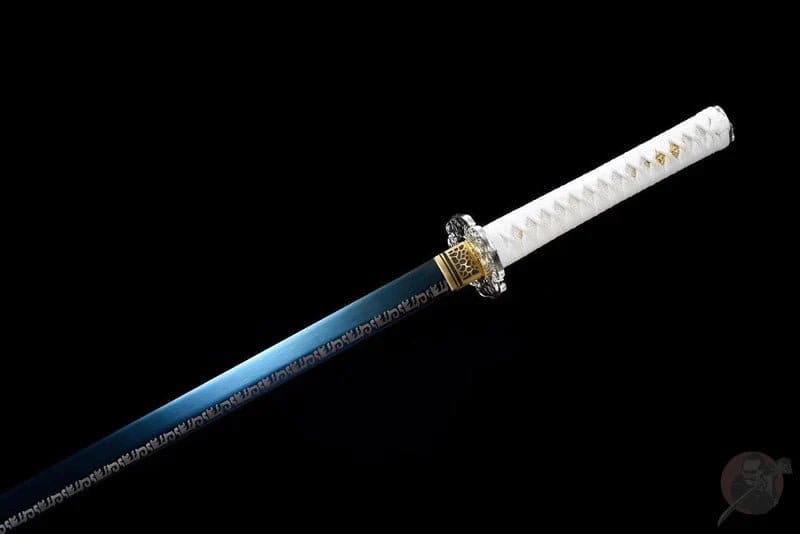 Katana ninjato blanca, hoja azul