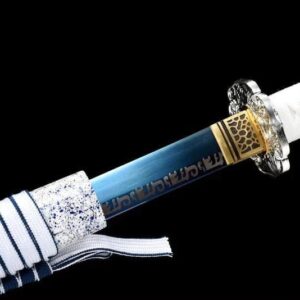 Katana ninjato blanca, hoja azul