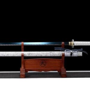 Katana ninjato blanca, hoja azul