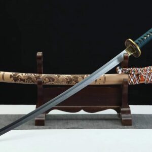 Katana Sable Verde, Hoja Afilada, Forjada a Mano