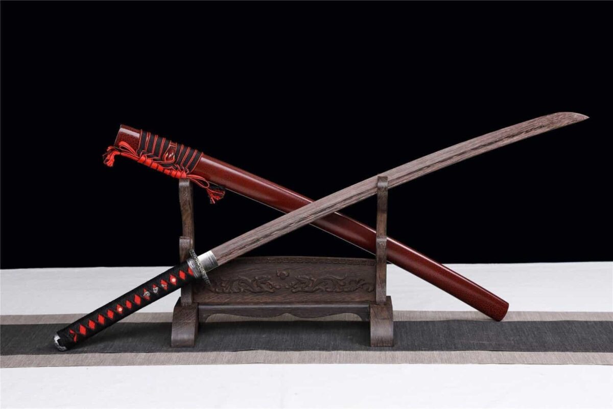 Réplique De Katana En Bois Rouge