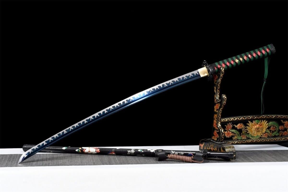 Acero Azul T10 Espada Japonesa Genuina Hamon