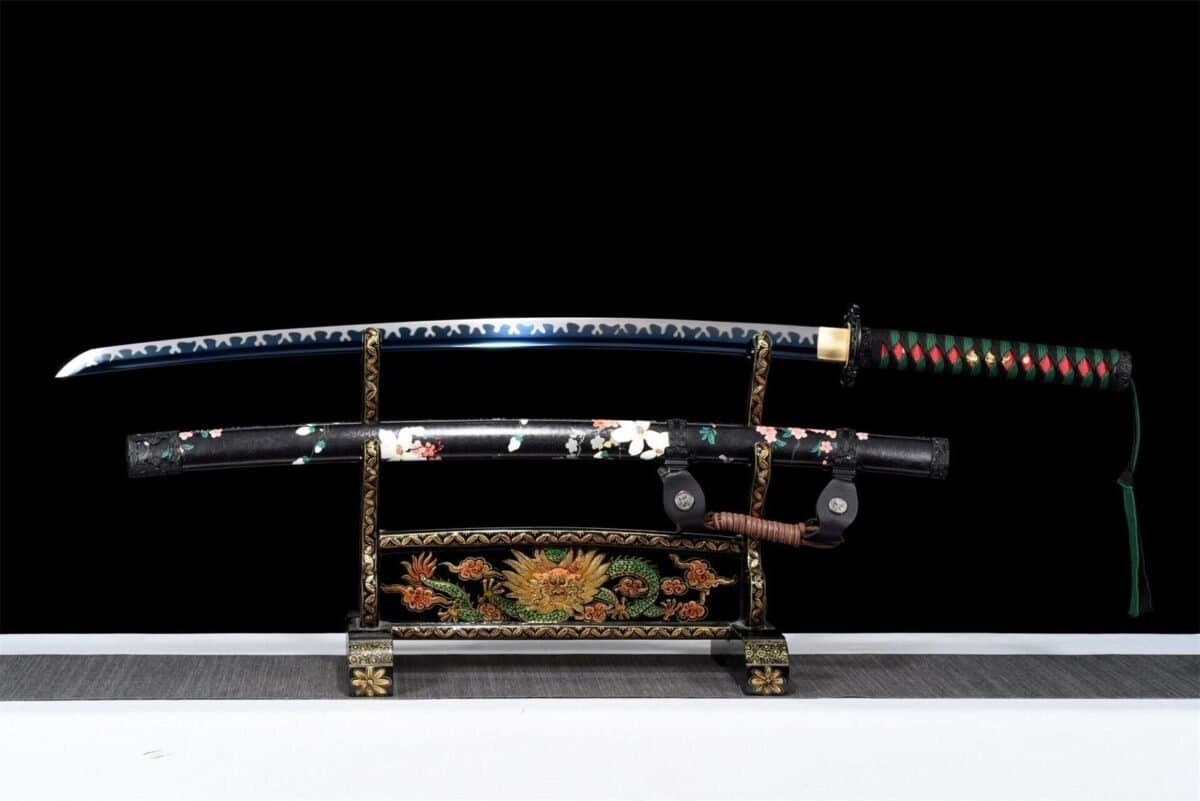 Acero Azul T10 Espada Japonesa Genuina Hamon