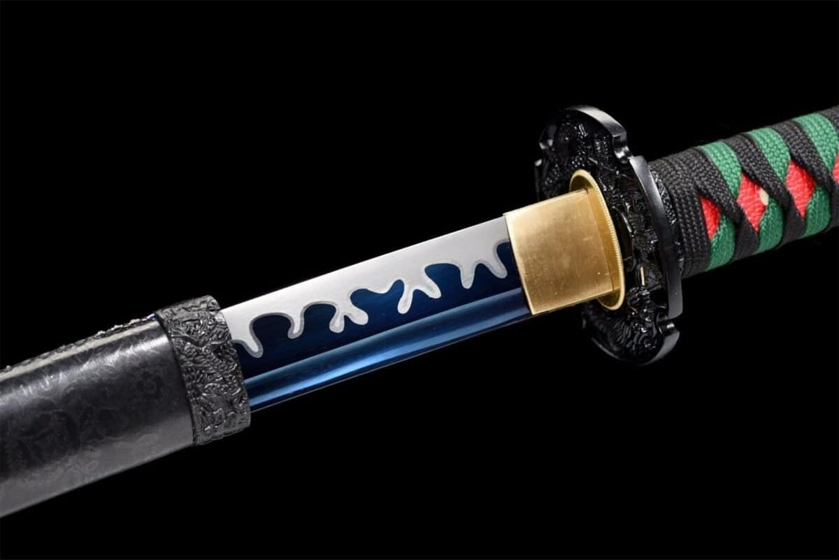 Acero Azul T10 Espada Japonesa Genuina Hamon