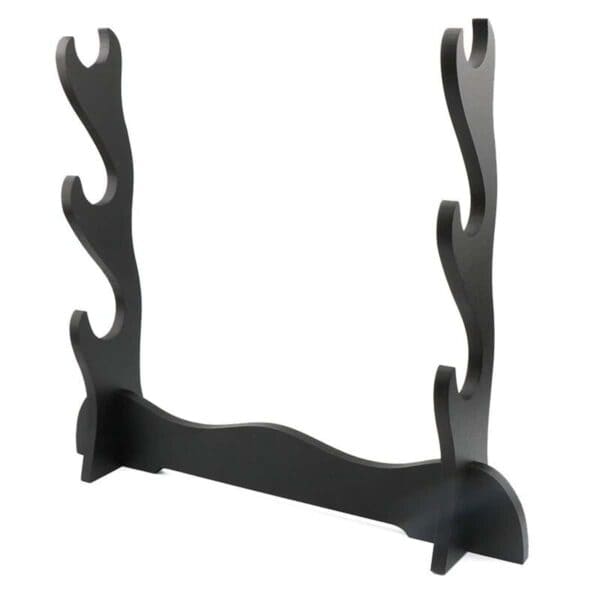 Katana Negra Soporte de Madera